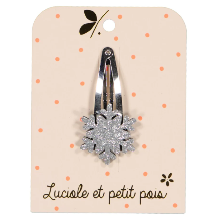 Barrette flocon - Glitter argent