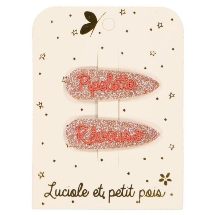 Barrettes messages - Reveuse & Pipelette (paire)