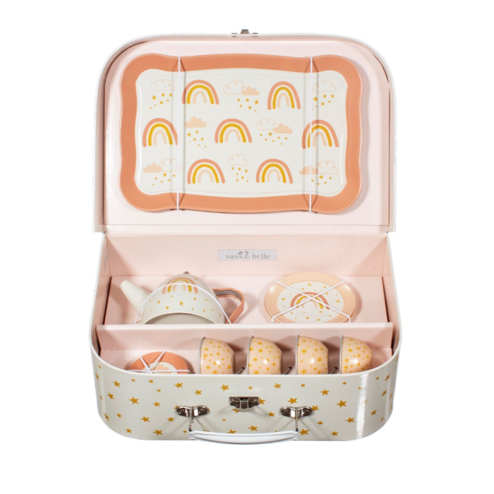 Valise dinette Coffret à thé pour enfants Arc-en-Ciel