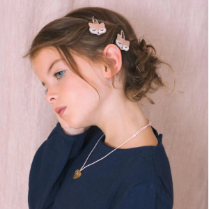 Barrette renard rose