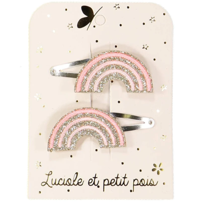 BARRETTES ARCS-EN-CIEL - PASTEL ROSE (PAIRE)